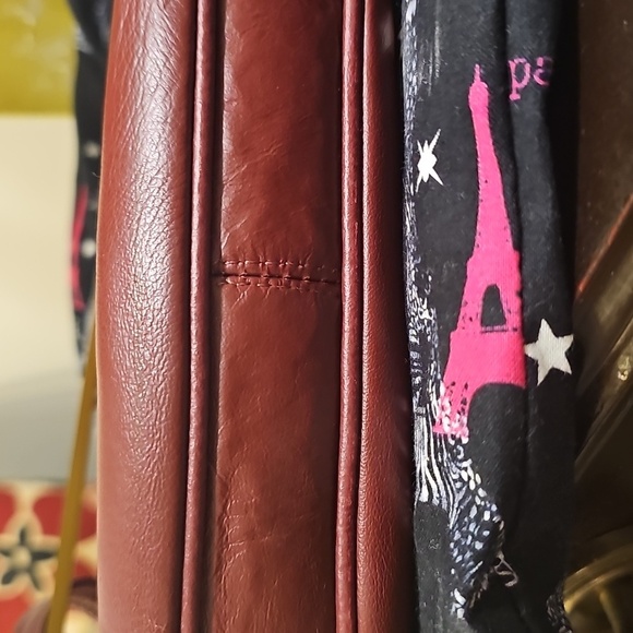 Jacques Esterel Parisian Crossbody Bag In Burgundy Leather - Picture 7 of 12